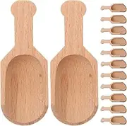 HEALEEP 16pcs Small Wooden Spoons: 3.14 Inch Mini Nature Tiny Spoons Teaspoons for Jars Sugar Coffee Honey Spices Salt