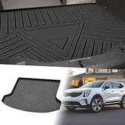 X AUTOHAUX Flat Face Cargo Liner Rear Trunk Mat Trunk Cargo Luggage Boot Tray Mat Stripes and Triangles Pattern for Kia Seltos KX3 2020-2021 Anti-Slip