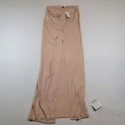 NWT Topshop Slinky Twist Front Maxi Skirt Sz 4 Beige High Front Slit