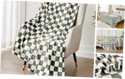 Checkered Blanket Flannel Throw Blankets Soft Cozy Throw-50"x60" 01 Dark Olive