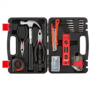 Home Hobby Tool Set Level Tape Measure Hammer Compact Hand Tools in Case