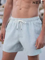 Blue Stripe Seersucker Swim Shorts (AT2289) | $40