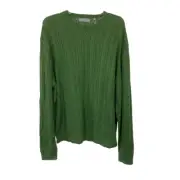 NWT Mens Size XXL Hickey Freeman Kelly Green Silk Blend Cable Knit Sweater NEW