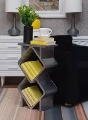 SILVER shelf SIDE end TABLE furniture LIVING ROOM house DIORAMA 1/6 for BARBIE