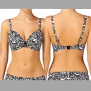 NWT Freya 'La Bamba' Underwire Bikini Top Black White Tropical [ 30DD US ] #3756