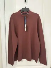 NWT Southern Tide Long Sleeve Heather Bordeaux Red 1/4 Zip XXL