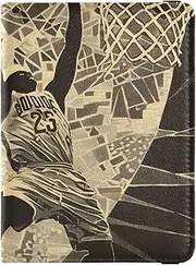 [Amooorous] Handsome Black Basketball Player Silhouette Leather decorative passport holder for travel men Wallet Combo Wallet Passport Holder Lightweight, Handsome black basketball player silhouette, 1 size