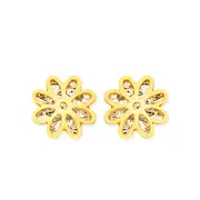 9ct Gold Flower Stud Earrings