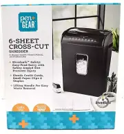 Pen + Gear 6-Sheet Crosscut Paper/Credit Card Shredder (WM682XA)