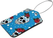 [CWAGFEQZ] 2-Pc Luggage Tags for Suitcases,Travel Tags for Luggage,Sugar Skull Dots