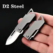 Stainless Steel Mini Pocket Folding Knife D2 Blade Camping Keychain Knife EDC