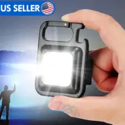 Mini linterna LED de trabajo COB portátil, llavero de bolsillo, recargable 3Modo