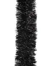 25m BLACK Christmas Tinsel 75mm wide