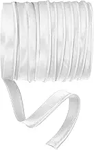 Maxi Piping Bias Tape, 5 Yards Piping Trim with Cord Satin Binding Lip Cord Trim Fit for Sewing Garment Webbing Trimming Crafts Decorating - (White)