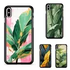 banana trees cyan grey Anti scratch Case For iPhone XS 11 12 13 14 15 16 Pro Max