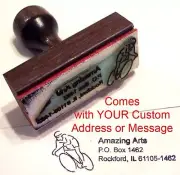 Bicycle Rider Racing Rubber Stamp With Custom Address