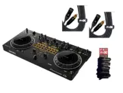 Pioneer DJ DDJ-REV1 Scratch Style DJ Controller w 2 RCA-XLR Cables & cable wraps