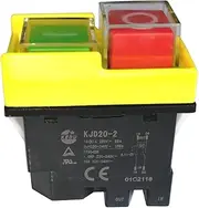KEDU Push Button Switch KJD20-2 10/12A 220/250V 4 Pins Solenoid Emergency Stop Pushbutton Switches for Electrical Power Tools
