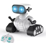 BOPTU Robot Toys Rechargeable Robot Toy with Remote Control Music LED Eyes Da...