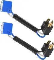 2pcs Car Plug Socket Adapter Car Lights Light Socket Lights for Car Auto Bulb Holder Headlight Harness Car Headlight Wiring Harness Auto Light Bulb Base Car Lamp Holder Plastic