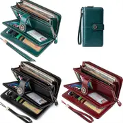 Women's Wallet Phone Holder Clutch Travel Purse with Wristlet