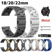 For Polar / Withings 18/20/22mm Metal Watch Band Strap Stainless Steel Wrist