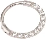 Lovisa Surgical Steel Cubic Zirconia Clicker Earring 7mm | Premium PVD Rhodium-Plating | Hypoallergenic | On Trend Designs