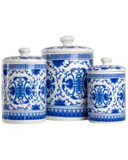 10 Strawberry Street Chinoiserie 3pc Canister Set