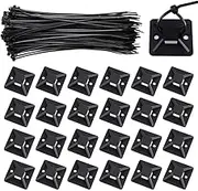 Viaky Zip Ties and Mounts Cable Ties Wire Tie Base Reusable (Medium, Black)