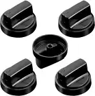 GE Cooktop Knobs Replacement - 5 Pcs Black Control Knobs for Electric Oven