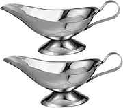 ABOOFAN 2 Pcs Stainless Steel Gravy Boat Sauce Jug with Spout for Dipping Sauce and Condiments Kitchen Supplies for Thanksgiving and BBQ