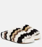 [Chloe] Chloé Saam chevron shearling slides AU 5 multicoloured