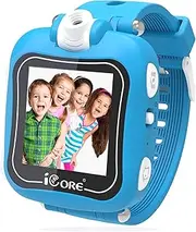 iCore Kids Smartwatch - Selfie-Camera Video Games, Alarm Clock, Calculator - Age 4-12 Birthday Gift (Blue)