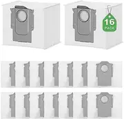 16 Pack Q5 Dust Bag Compatible with Roborock S8+, S8 Pro Ultra, Q7 Max+/Max, Q5 Max+, Q8 Max+, S7 Pro Ultra, Q5, Q5+, Q5 Pro+, Q7, Q7+, S7 MaxV Ultra, S7 Max Ultra Robot Vacuum, 3.6L Large Capacity