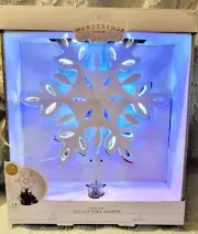 18ct LED Light Snowy Twinkling 3D White Snowflake Christmas Tree Topper 12in