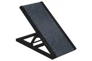 Oppsbuy Dog Ramp Wooden Foldable Pet Dog Stairs 4 Adjustable Height Pet Step Black
