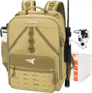 Karryall Medium Fishing Tackle Daily Backpack, Large Storage Water-Resistant Fis