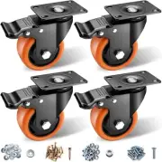 Castor Wheels 75mm, 3 inch Castors Wheels Sets 4, Castor Wheels Heavy Duty - ASR