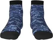 [JBYJBX] Blue Camouflage Pattern Print Adult Socks Womens Mens Workout Thermal Cozy All-Season Gift Holiday Articles Use
