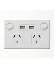 Lucci Power Gravity Twin 10A GPO with Double USB Ports Only in Matte White