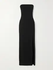 [Solace London] Solace London - Zora Strapless Stretch-crepe Maxi Dress - Black - UK 16 UK 16 Black