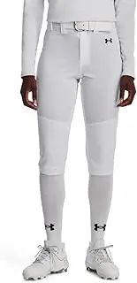 [Under Armour] Women's Standard Utility Softball Pants 22, (100) White / / Black, Large