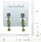 AMY KAHN RUSSELL Hand Enameled Fish with Peridot Sterling Silver POST Earrings