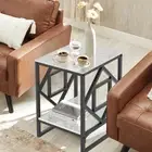 Square Side End Table Coffee Living Room Couch Night Stand Anti-rust Iron Frame