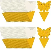 [Itadaku] 60 PCS Fruit Fly Traps, Dual-Sided Sticky Insect Catchers for Mosquitoes, Gnats, Flies, and Other Pests, Indoor & Outdoor Bug Traps for Plants, Vegetables, Fruits, Patio, and Garden