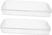 GARIOUANS 2pcs Clear Plastic File Storage Box with Lid Portable Document Organizer Capacity Transparent File Holder for Office Versatile Storage Container Space Saving Design