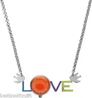 NEW-MARC JACOBS MULTI-COLOR+SILVER-TONE LOVE+BIRDS NECKLACE WATCH-MBM7043+TAG