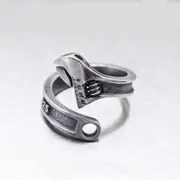 Gift Fashion Personality Retro Wrench Opening Adjustable Size High Metal Ring Men's Hip Hop Rock Party Jewelry Gift