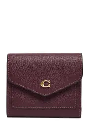 Coach Wyn Small Grained Leather Wallet - Burgundy - One Size One Size