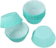 CIYODO 100 Pcs Cake Cups Cake Stand Tray Refreshment Tray Dessert Paper Cups Household Rolling Pin Wedding Paper Cups White Tray Solid Color Paper Cups Paper Muffin Liners Small Sky-Blue